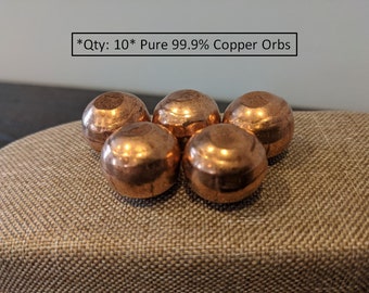 Free Shipping | Qty. 10 - 99.9% Pure Copper Balls | Orbs | Balls | Health | Wellness | Meditation | Healing