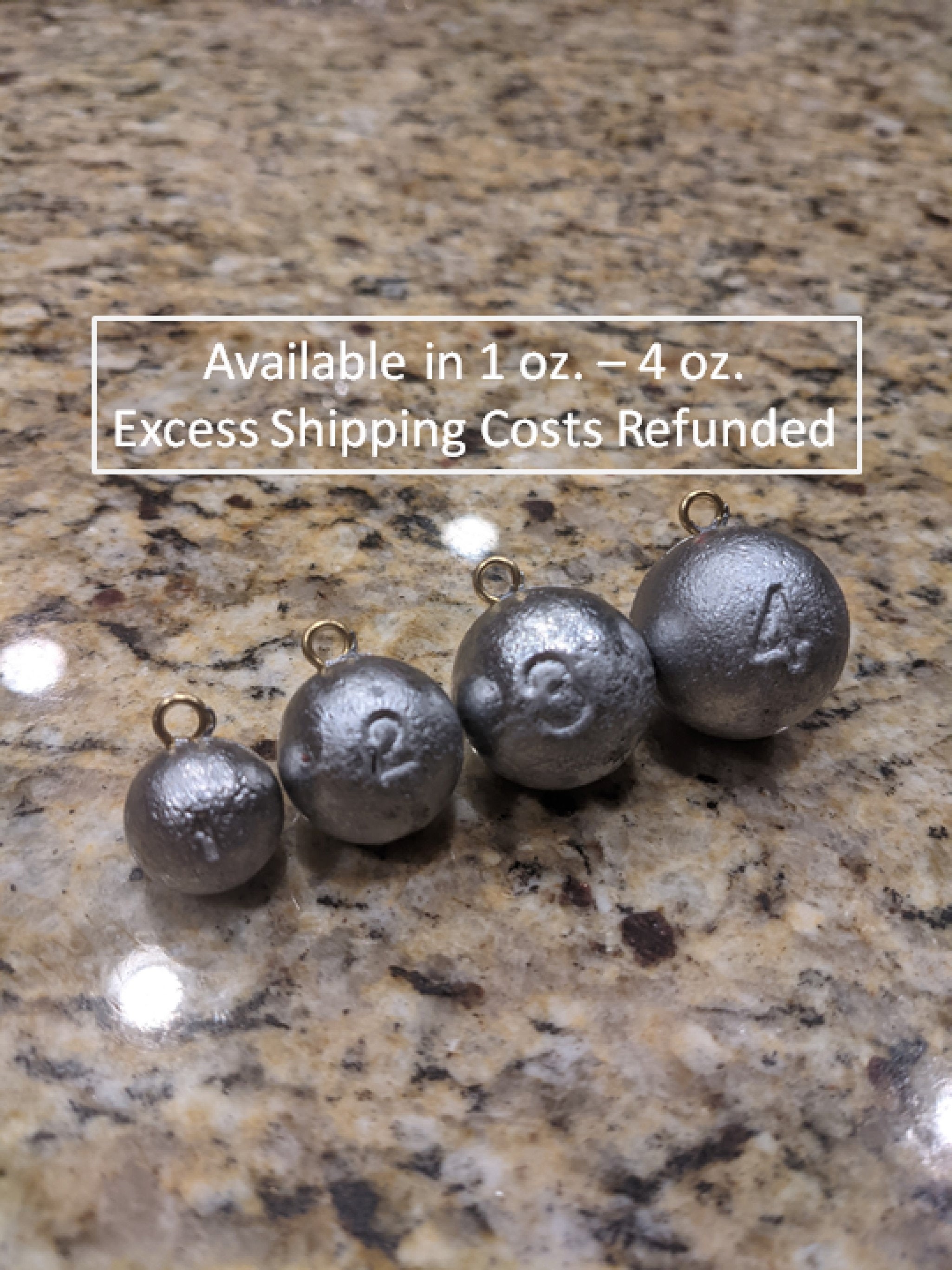 Refund Excess Shipping Fishing Cannonball Sinkers Mix and Match Ultra Clean  Lead 