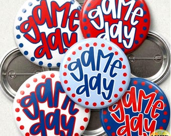 Insignia de pin rojo, blanco y azul para el día del partido, pines personalizados para fiestas previas al partido de fútbol americano - Accesorios para camisetas de equipos deportivos. Compra 4 por 19,99.