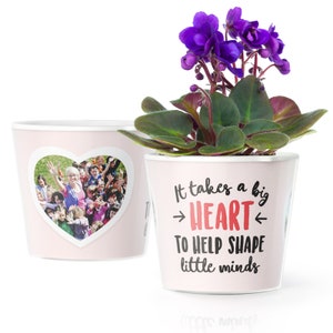 Personalized Photo Flower Pot, Teacher Appreciation Gift, 4x6 Picture Frame