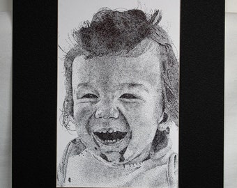 Custom Pen&Ink Stippling Portrait