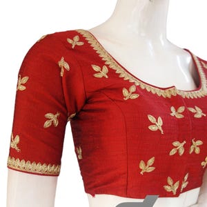 Embroidered Saree Blouse: Semi Silk, Ready to Wear