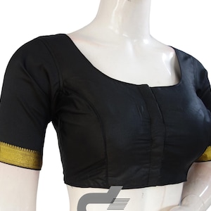 Black Color Soft Silk Readymade Saree blouse | USA
