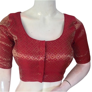 Trendy Collection Plus Size Brocade Silk  Readymade Saree Blouse | USA