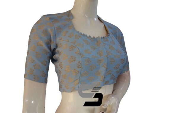 Boat neck blouse with best sale collar