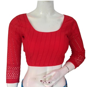Elegant Hakoba Cotton Bracelet Sleeve Designer Readymade Saree Blouse | USA