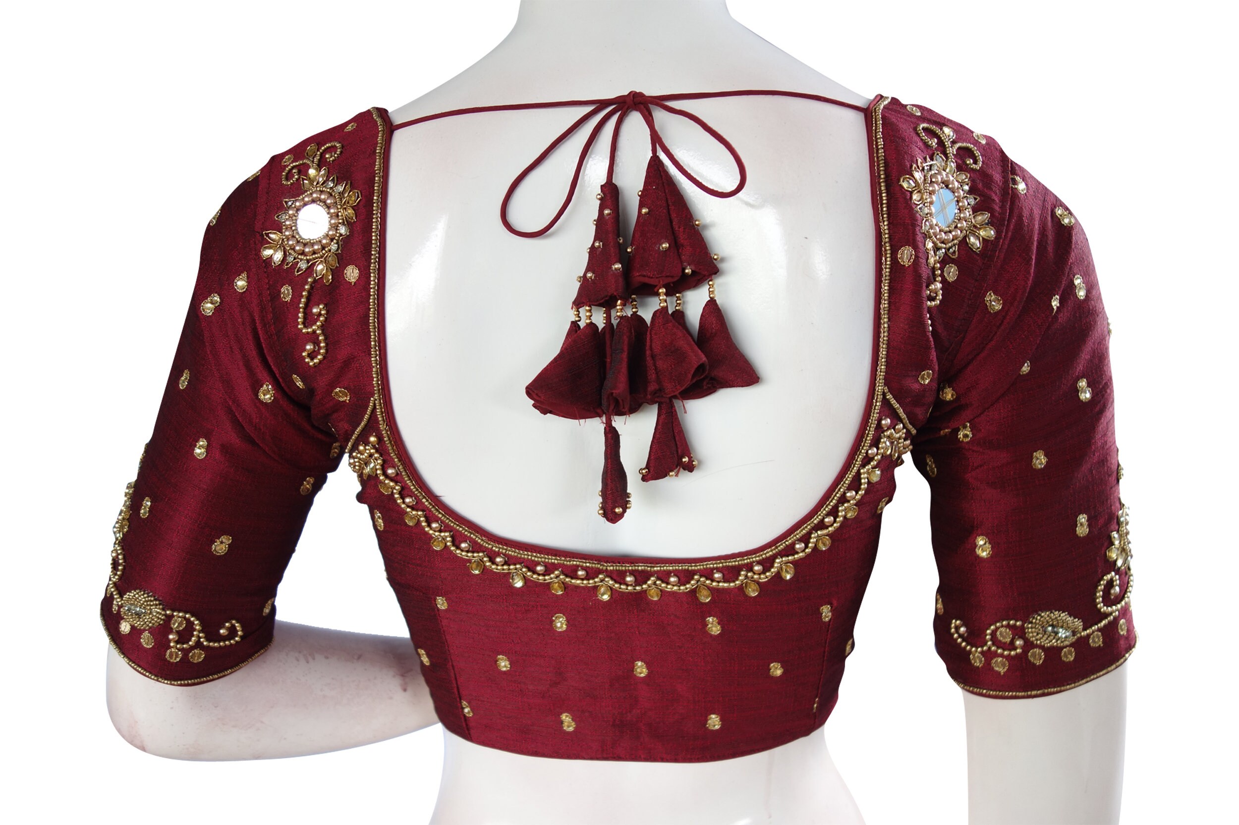 Maroon blouse aari work Clearance