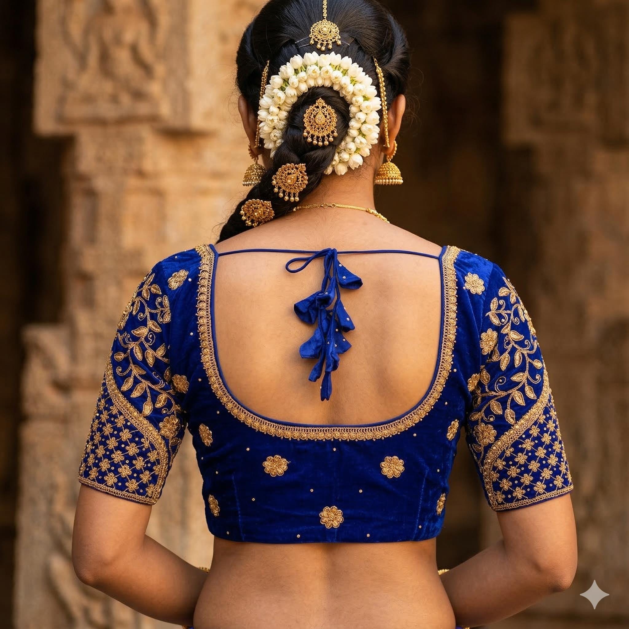 Royal Blue Color Semi Silk Designer Embroidery Saree Readymade