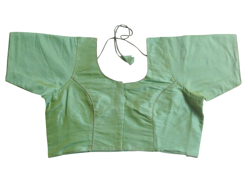 Green Color Plus Size Plain Semi Silk Readymade Blouses Indian Saree Blouse