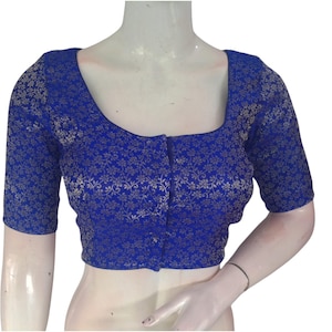 Timeless Brocade Silk Readymade Saree Blouse | USA