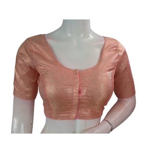 Regal Brocade Silk Readymade Saree Blouse | Timeless Indian Elegance | USA