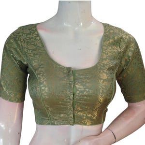 Camicetta in sari di seta broccata: top sari di design pronto all&#39;uso