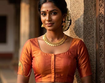 Tissue Silk Indian Blouse: Ready-to-Wear Cotton Lined Top