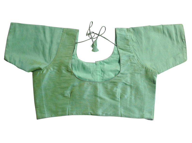 Green Color Plus Size Plain Semi Silk Readymade Blouses Indian Saree Blouse