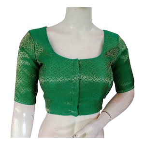 Plus-Size Brocade Silk Readymade Saree Blouse: Elevate Your Style | USA