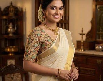 Easy Elegance: Cotton Printed Readymade Saree Blouses | USA,Princess cut