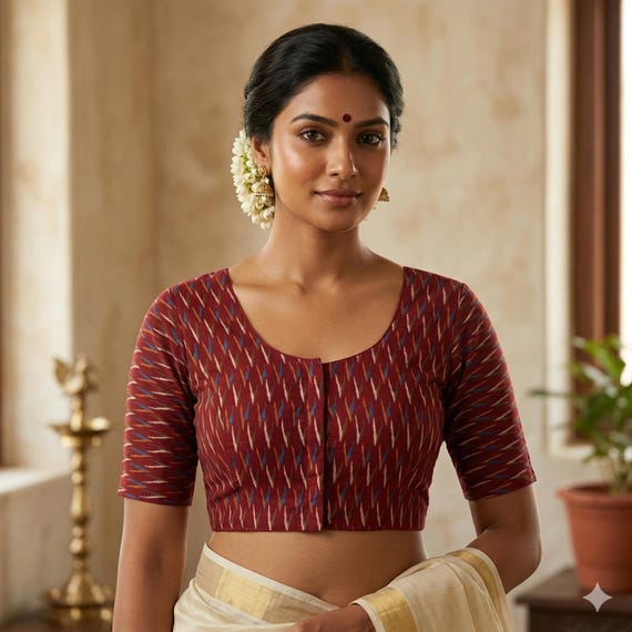 Indian Saree Bouse, Cotton Readymade blouse, Trendy Saree Choli top USA,Princess cut