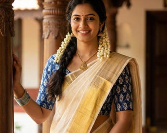 Cotton Canvas Saree Blouse: Readymade Versatile Blouse,Princess cut
