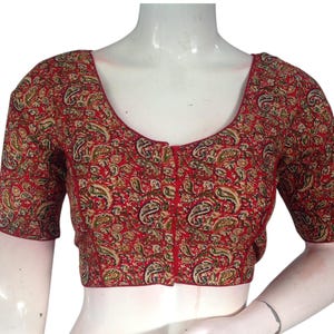 Kalamkari Printed Cotton Ready made Saree Blouses: A Touch of India | USA