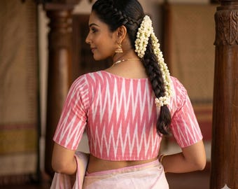 Handcrafted Indian Cotton Blouse | High Neck | Sustainable Fashion| USA,Princess cut