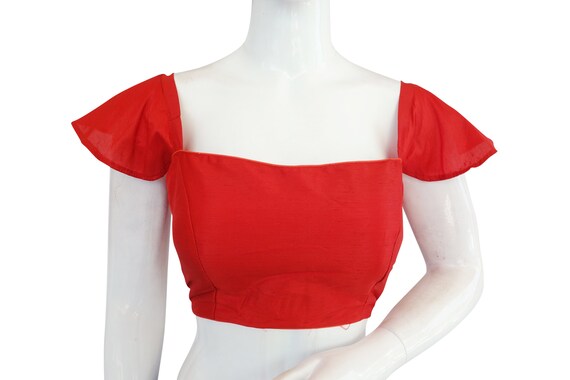 Red Color Designer Cap Sleeves 