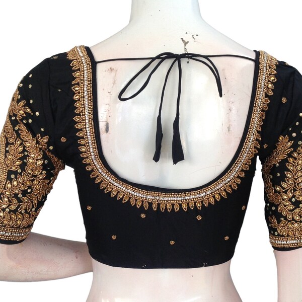 Our Black Trendy Maggam Work Classic Gowns with dupatta