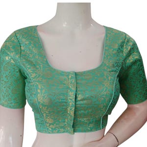Camicetta sari in broccato di seta pronta da indossare / Camicetta indiana elegante / USA