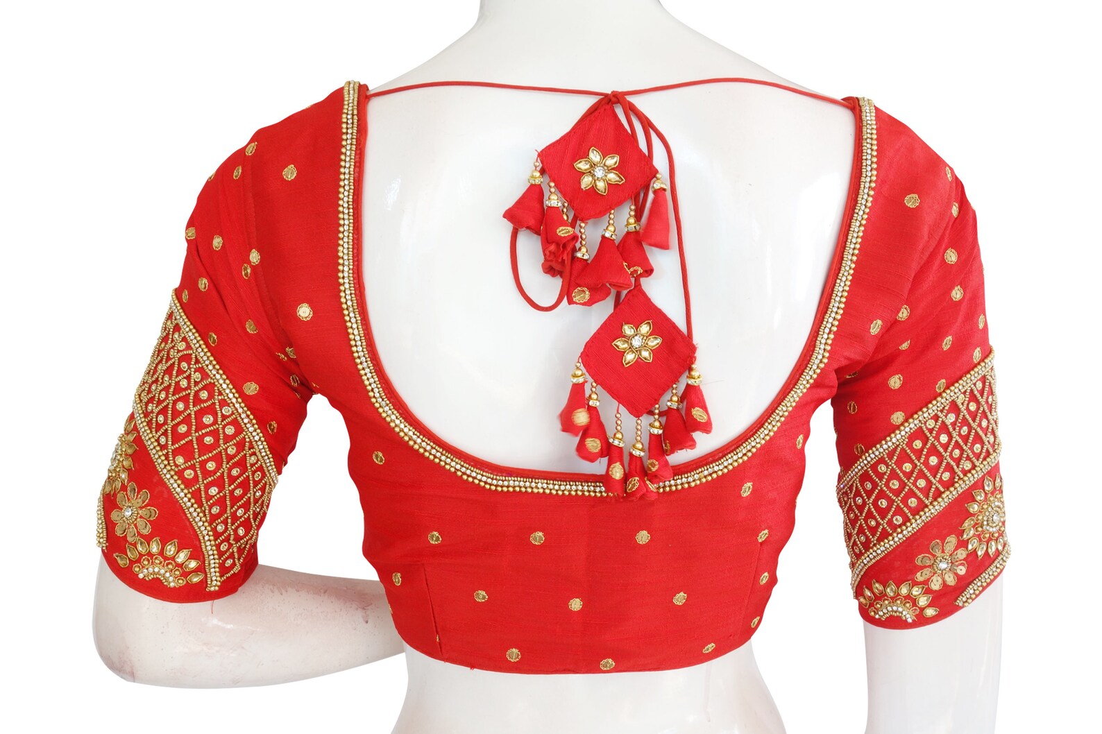 Red Color Bridal Handwork Readymade Saree Blouse Aari work | Etsy