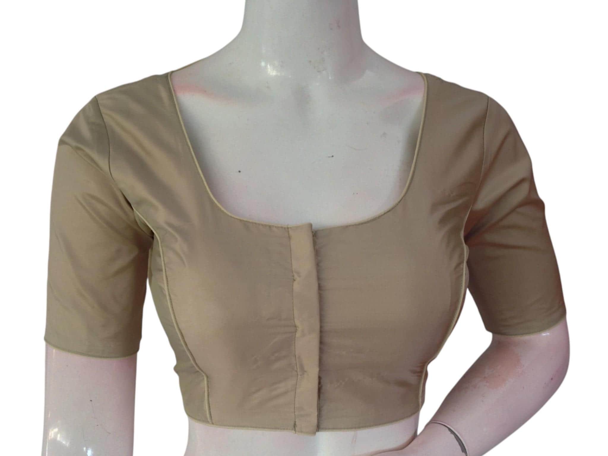 Elegant Plain Silk Cotton Blouse - Readymade Indian Saree Top for 