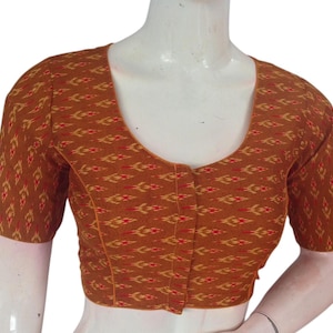 Summer Breezes: Cotton Printed Readymade Saree Blouse | USA
