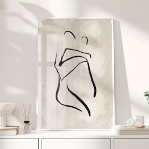 Couples hugging wall art, Abstract line art, Lovers outline print, Couple silhouette, Intimate Romance poster, Modern minimal, Contemporary