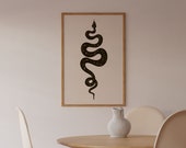 Witchy Snake Art Print: Sacred Geometry Celestial Decor (Digital Download)