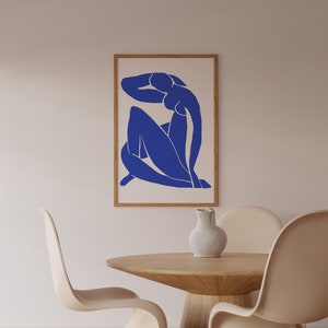 Henri Matisse Nu Blue print, Silhouette of a woman, Papiers Découpés Print, Vintage cut-out art, National Gallery, Museum Exhibition, Modern