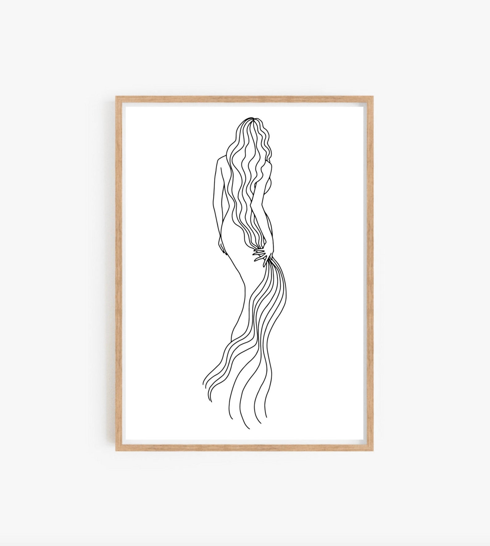 Woman Line Art, Silhouette of a Woman, Female Body Art Print, Feminine ...