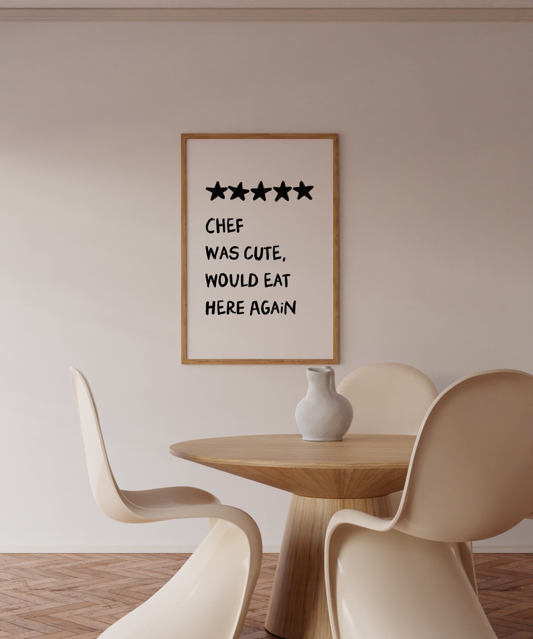 chef was cute aesthetic kitchen print retro wall art... Chef Was Cute Poster, Trendy Aesthetic Kitchen, Modern Apartment Decor ...