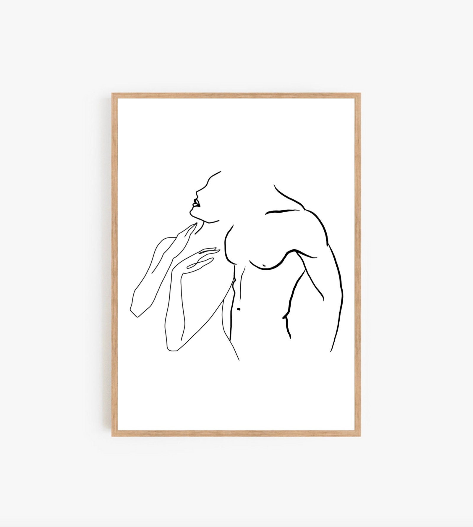 Man and Woman Line Art Couple Silhouette Art Abstract Body Etsy