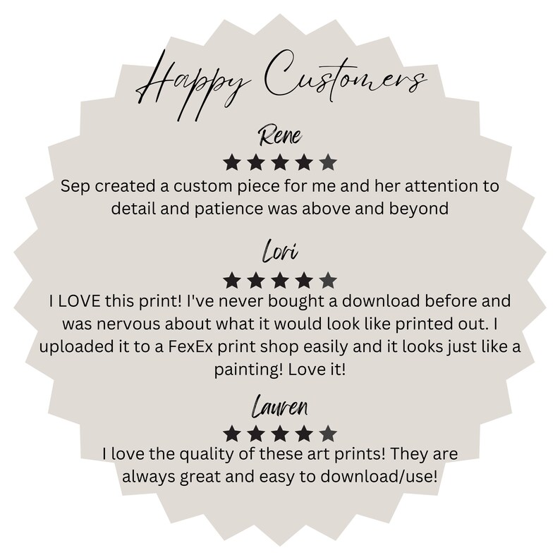 Five-star reviews of the shop.