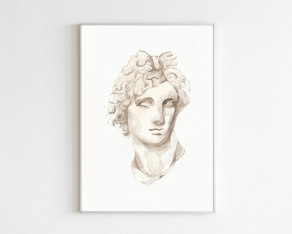 Apollo Greek God Roman Statue Print Head Statue Poster | Etsy