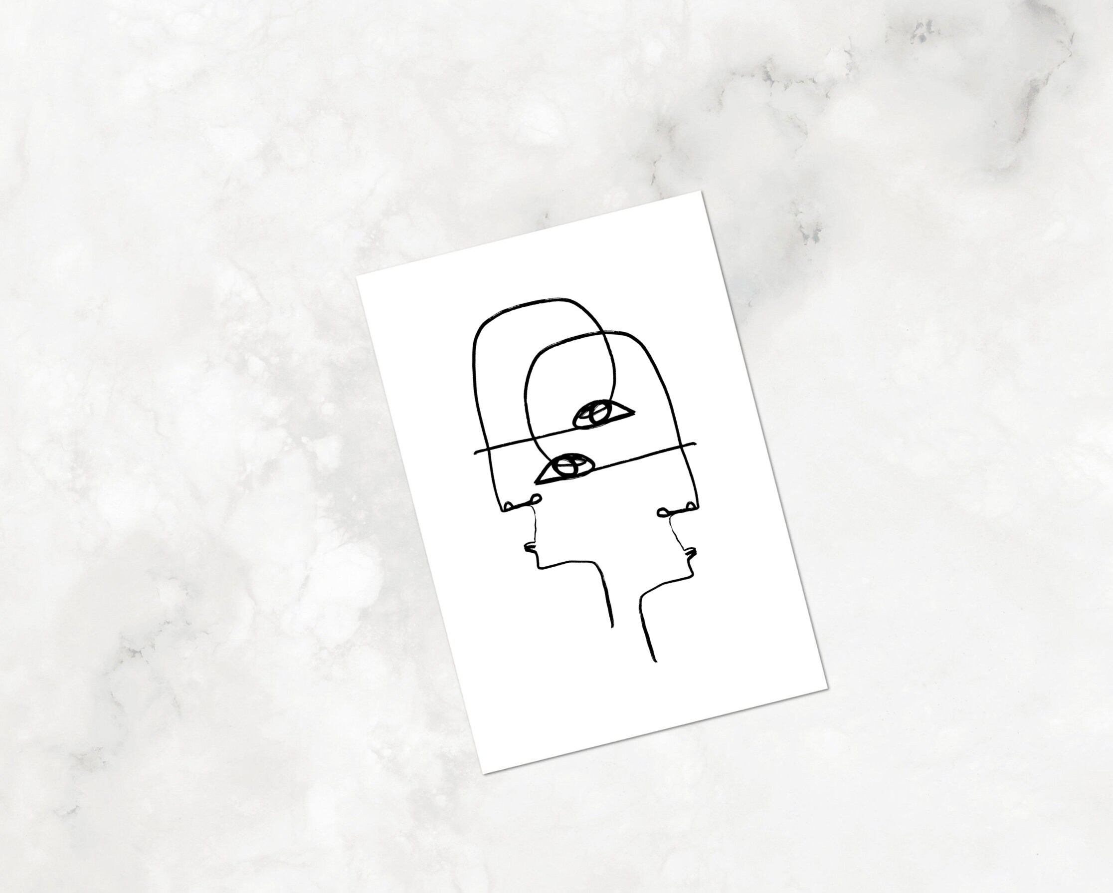 Face Line Art Print Single Line Face Art One Line Art Etsy