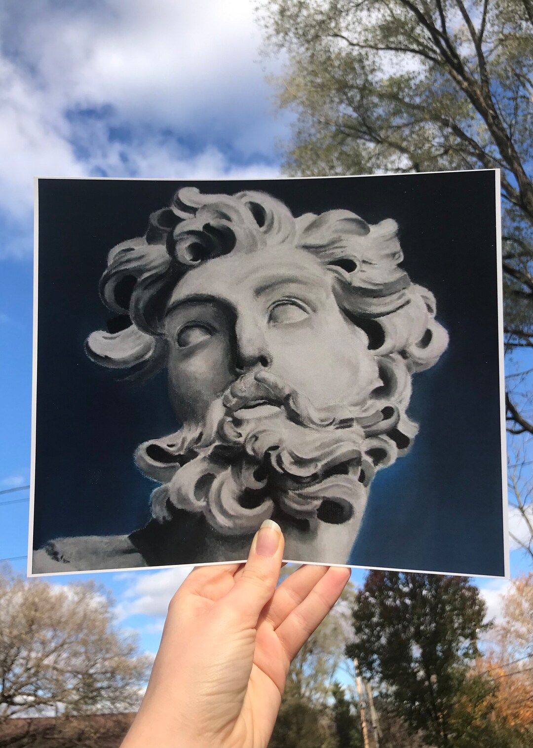 Ancient Greek Statue Print, Black and White, Greek Mythology, Gothic