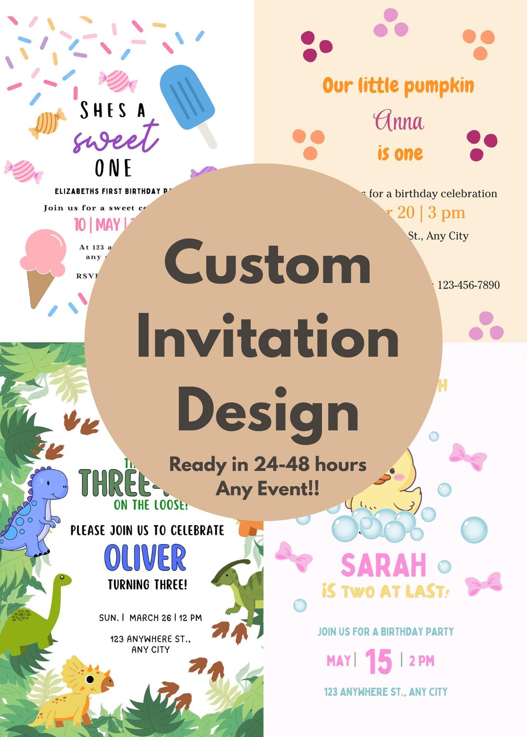 Custom Invitation for Any Event: Birthday, Baby Shower, Wedding ...