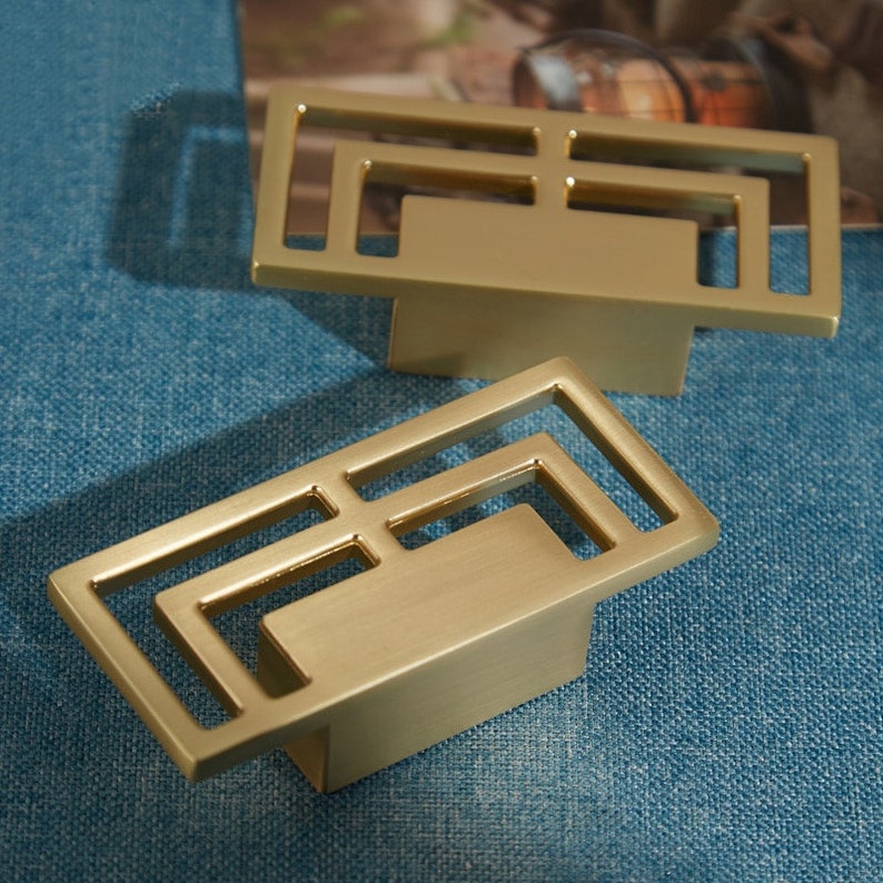 Geometric Square Design Drawer Pull/contemporary Etsy