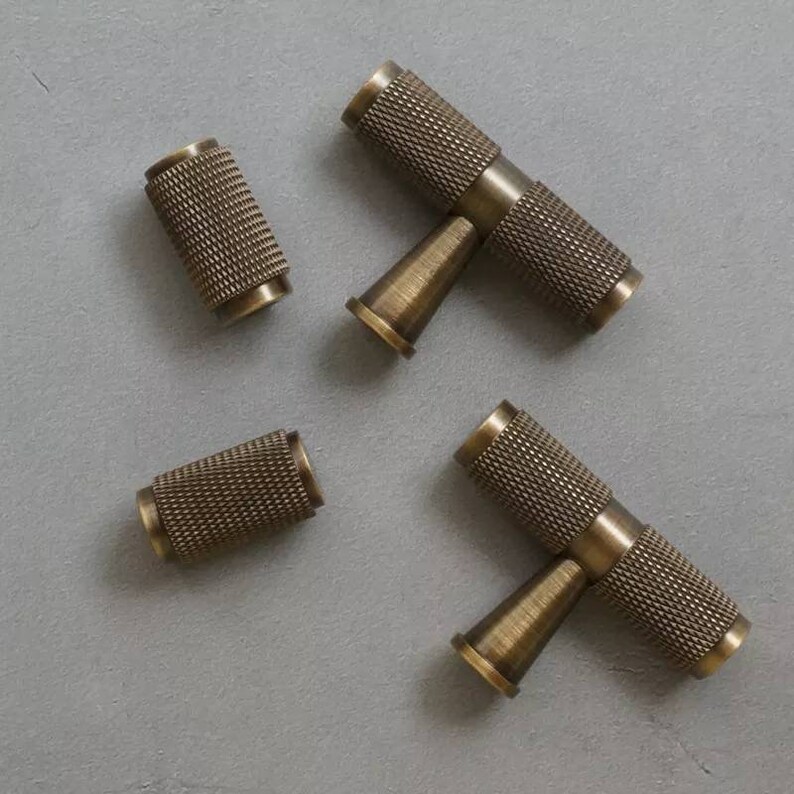 Bronze Knurled Bar Handles/bronze Handles/aged Brass Etsy UK