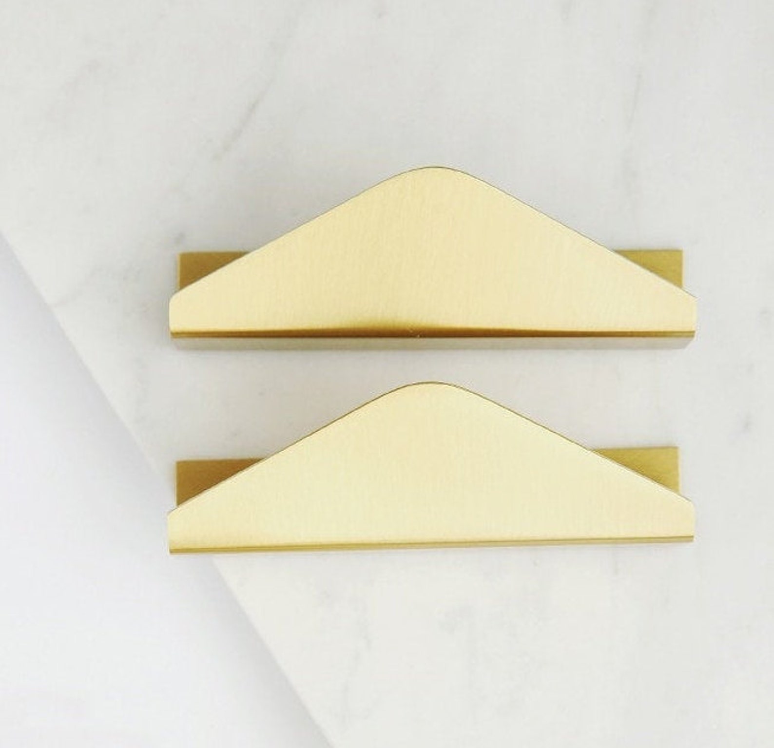 Solid Brass Minimalist Elevated Triangle pulls geometric Etsy