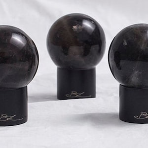 Black quartz ball shaped handle with painted matte black stainless steel pull sphere drawer pul door handle furniture hardware knob