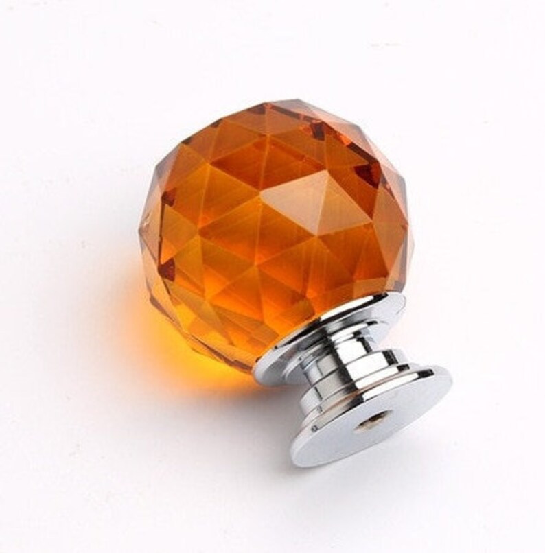 Fun Sparkly glass Crystal knobs in a rainbow of colours ball Etsy