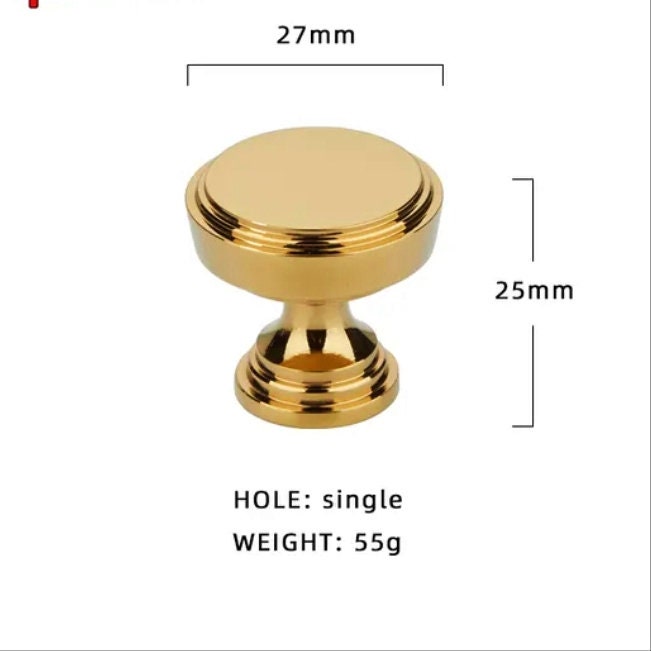 Classic round brass button door handle/round gold or silver