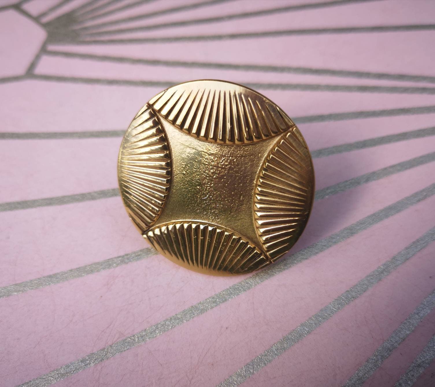 Gold Geometric Art Deco Door Knob/round Gold Retro Cabinet | Etsy