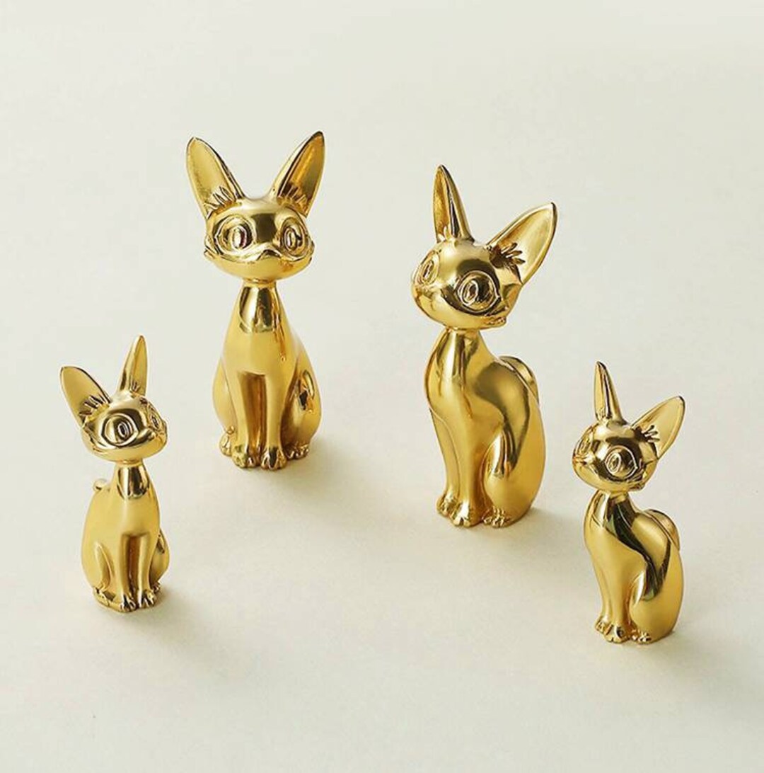 Gold Lucky Cat Door Knob/brass Pussycat Drawer Pull/kitty