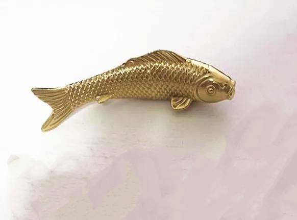 Gold Brass Fish Design Cabinet Pulls/koi Carp Drawer Handle/gold Fish Door  Handle/home Improvement/metal Cabinet Handle/gold Drawer Pull -  Hong  Kong